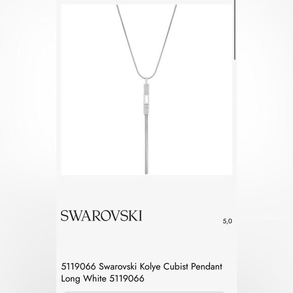 Vintage Swarovski Kolye Cubist Pendant Long Necklace - Picture 2 of 9